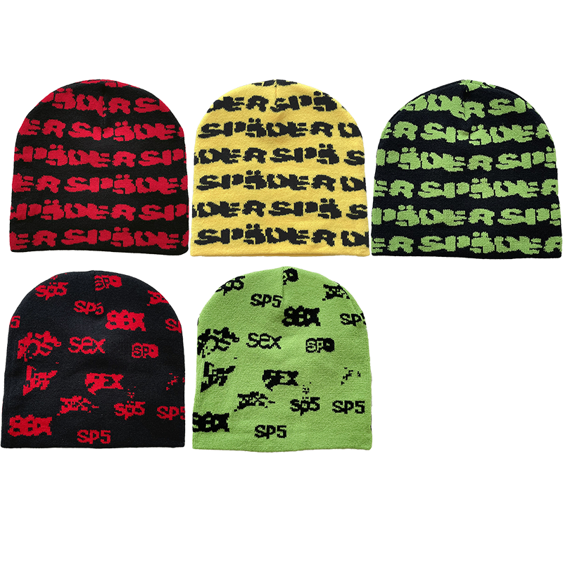 Sp5der worldwide 555555 男女同款针织毛线冷帽子