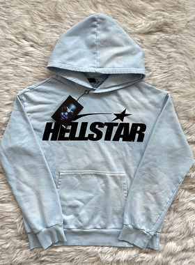 Hellstar Fire Sky Blue Hoodie pants 天蓝色洗水重工卫衣
