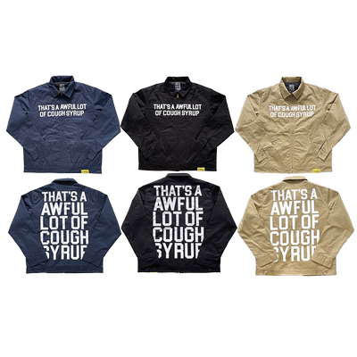 That's A Awful Lot of Cough Syrup字母印花休闲夹克外套