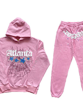 Sp5der 555555 Atlanta Pink Hoodie pants 粉色蜘蛛网卫衣