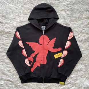 Awful Lot That Syrup Cough Hoodie字母印花拉链连帽卫衣