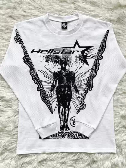 Hellstar Studios Victory Thermal European and American Large Logo Long-Sleeved T-Shirt for Men and Women