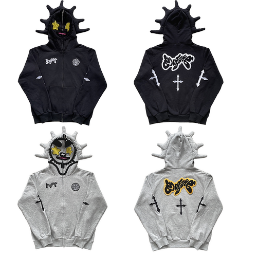 Glo Gang The Glory Full Zip Hoodie 刺绣个性尖角连帽卫衣
