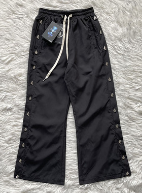 Hellstar Waxed Nylon Button Pants排扣直筒宽松纽扣高街阔长腿