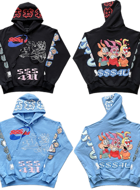 DRAKE RELATED HOODIE 炫彩卡通兔发泡印花连帽卫衣