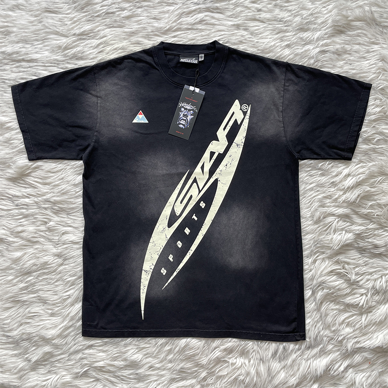 HELLSTAR STUDIOS 洗水简约印花纯棉短袖T恤