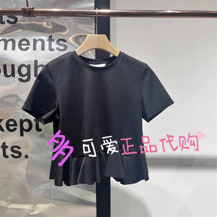 衣播商场同款 独特掐腰短上衣光年之外 T恤2025夏BDS2HD2116新款