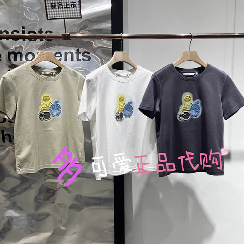 衣播商场同款T恤2025夏BDS2YD2505新款圆领宽松T恤上衣梦回故里