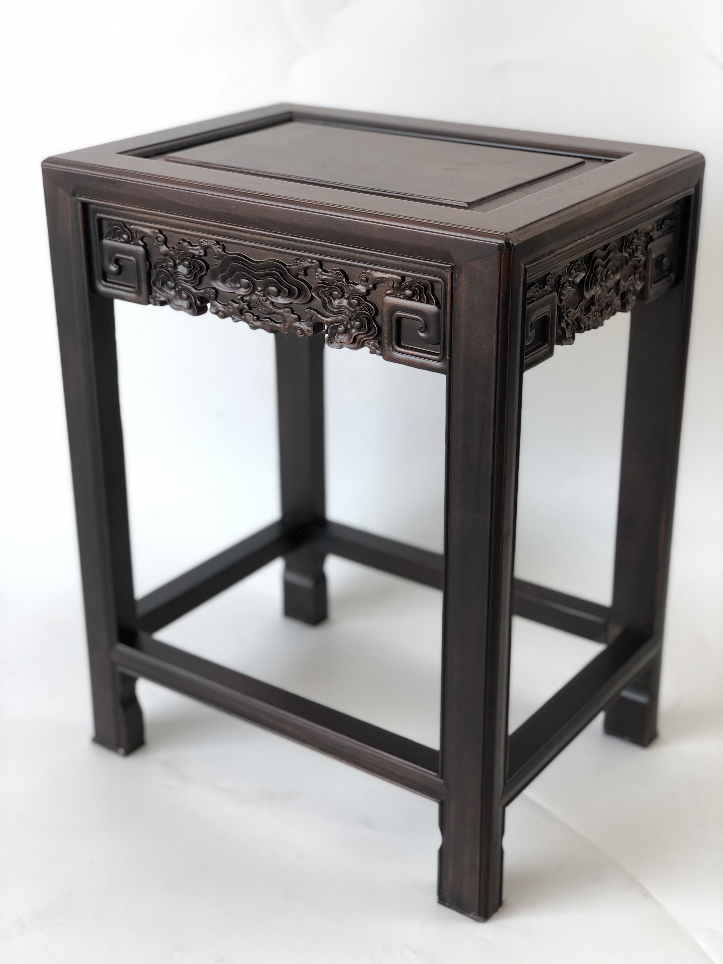 红木方凳黑檀木精工铜钱凳子排骨凳灵芝方凳换鞋凳实木小凳休闲凳