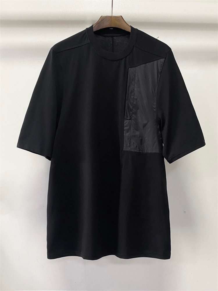 thumbnail for DAWNHIN RO DARK TREND EDFU HIGH STREET FIVE-POINT SLEEVES POCKET PANELS NYLON COTTON LOOSE SHORT SLEEVE TEE