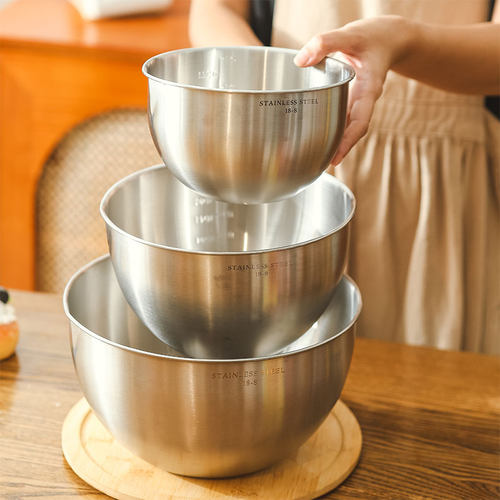 304加深不锈钢盆烘焙工具加厚打蛋盆揉面和面打发奶油蛋清专用盆