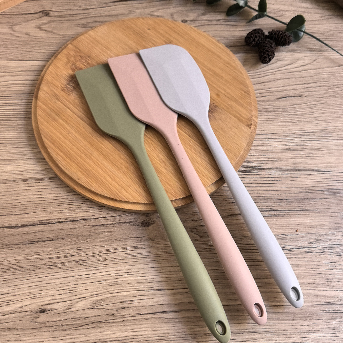 硅胶烘焙刮板彩色手柄蛋糕奶油一体式搅拌刮刀厨房烘焙工具耐高温