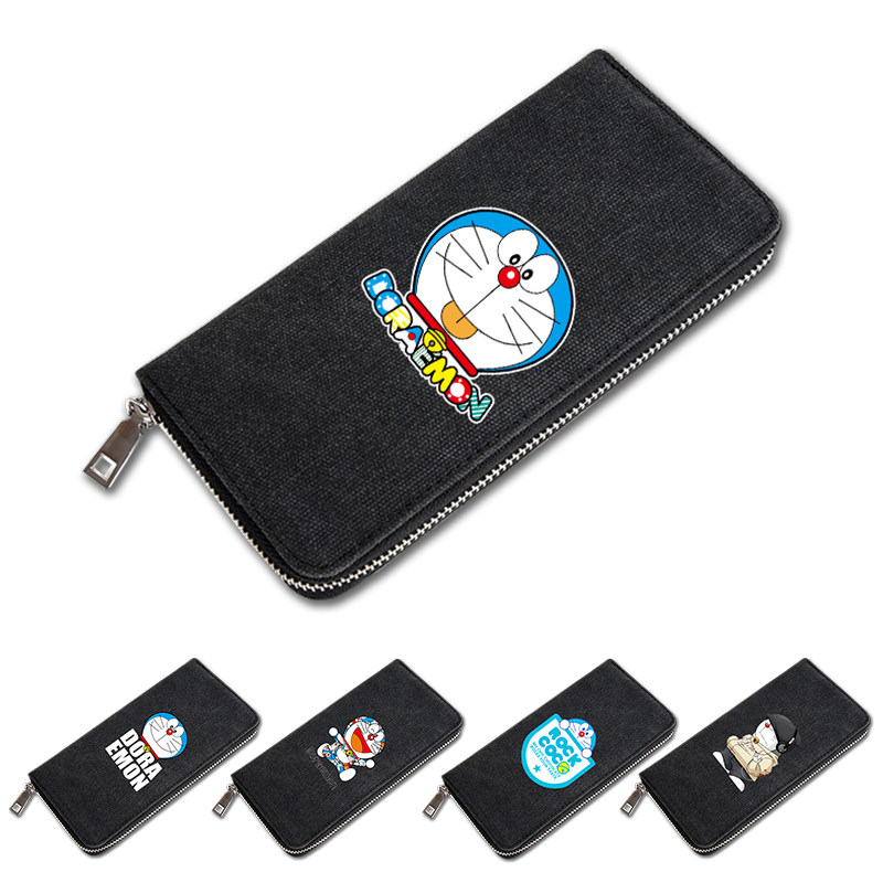 哆啦A梦长款钱包动漫周边帆布男女大容量多卡位学生拉链手拿包