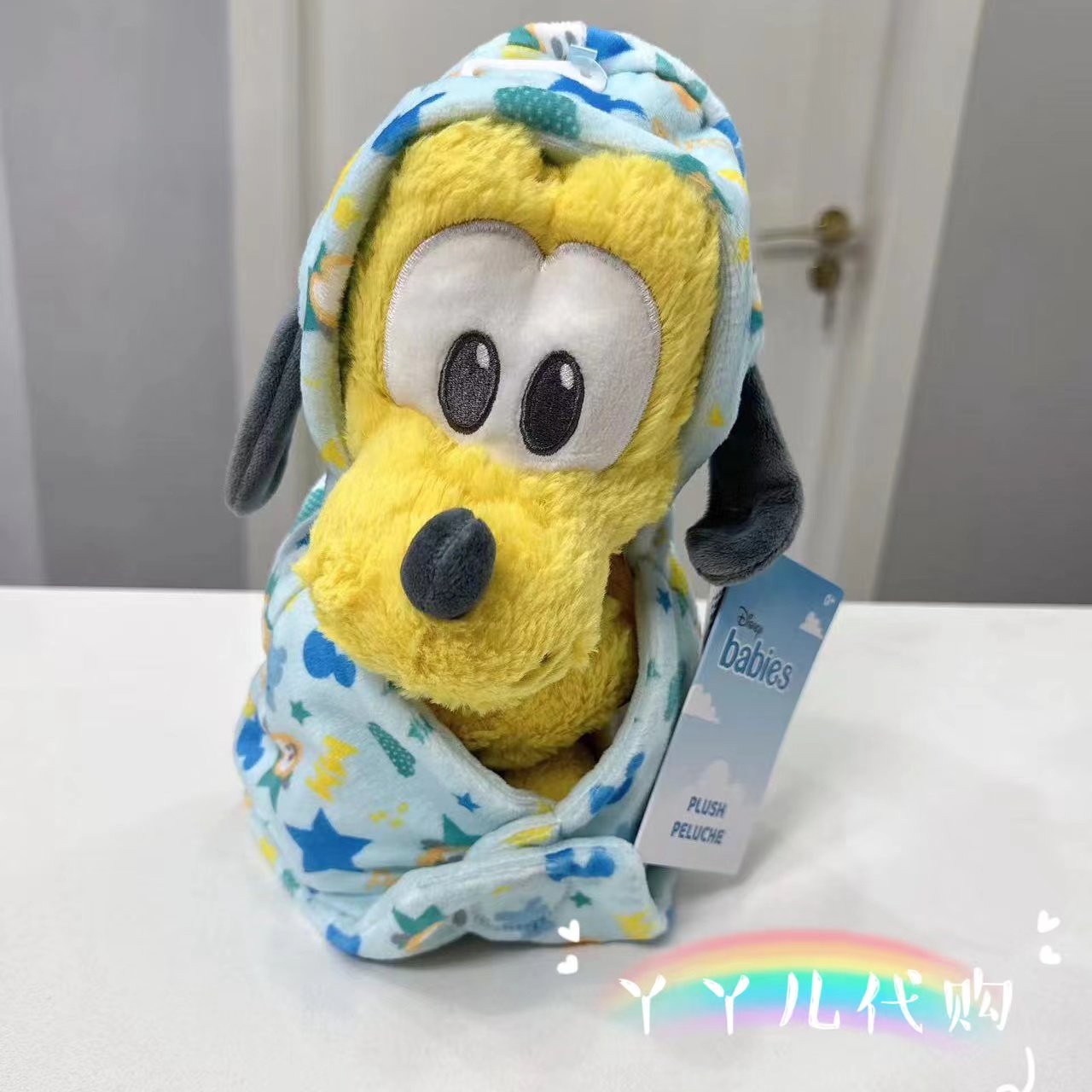 上海迪士尼正品特价婴儿襁褓布鲁托米奇米妮辛巴宝宝毛绒公仔玩偶