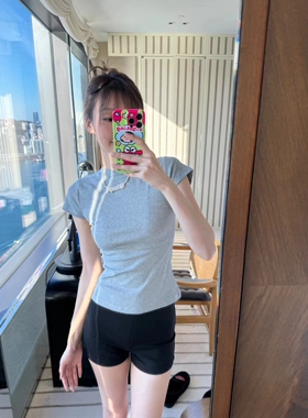 【MIMIHADID 】纯色T恤百搭基础修身打底衫短袖吸汗内搭夏季女