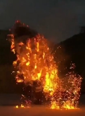 非遗火虎虎衣虎头定做表演材料供应南翔同款山东火虎舞演出教学