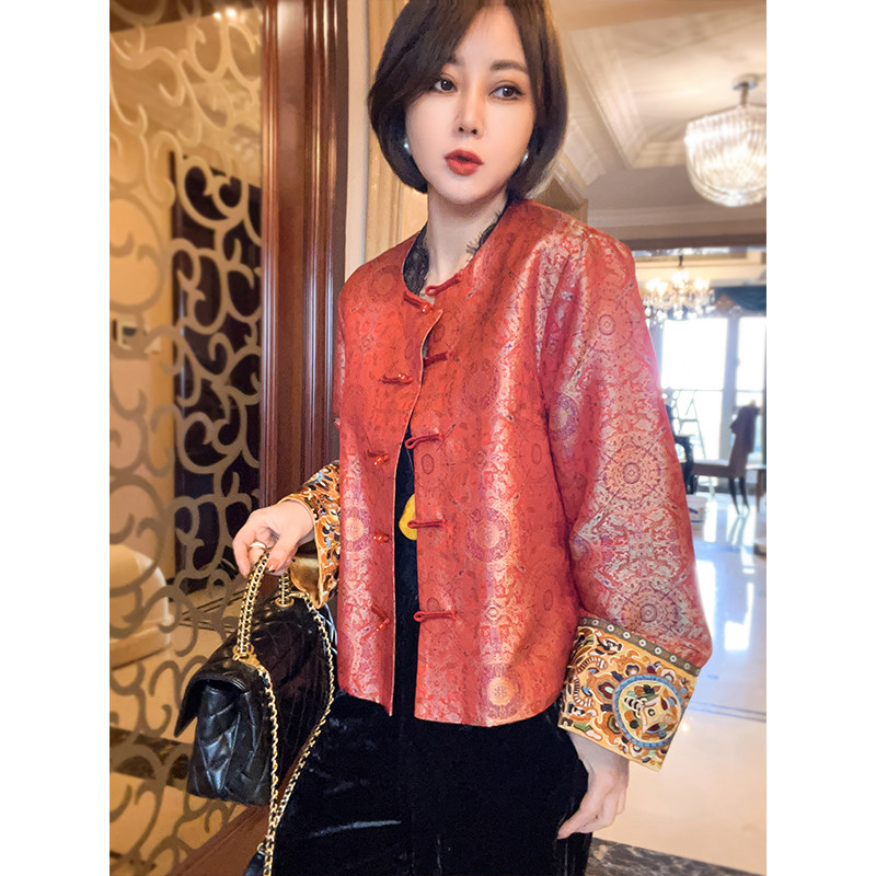 岑晨【八运锦】桑蚕丝宋锦新中式外套精致时尚减龄女装上衣