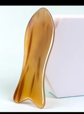 牦牛角鱼型刮痧板眼部玫瑰精油鱼形脸部刮痧板面部美容刮脸板按摩
