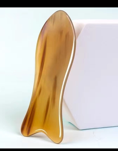 牦牛角鱼型刮痧板眼部玫瑰精油鱼形脸部刮痧板面部美容刮脸板按摩