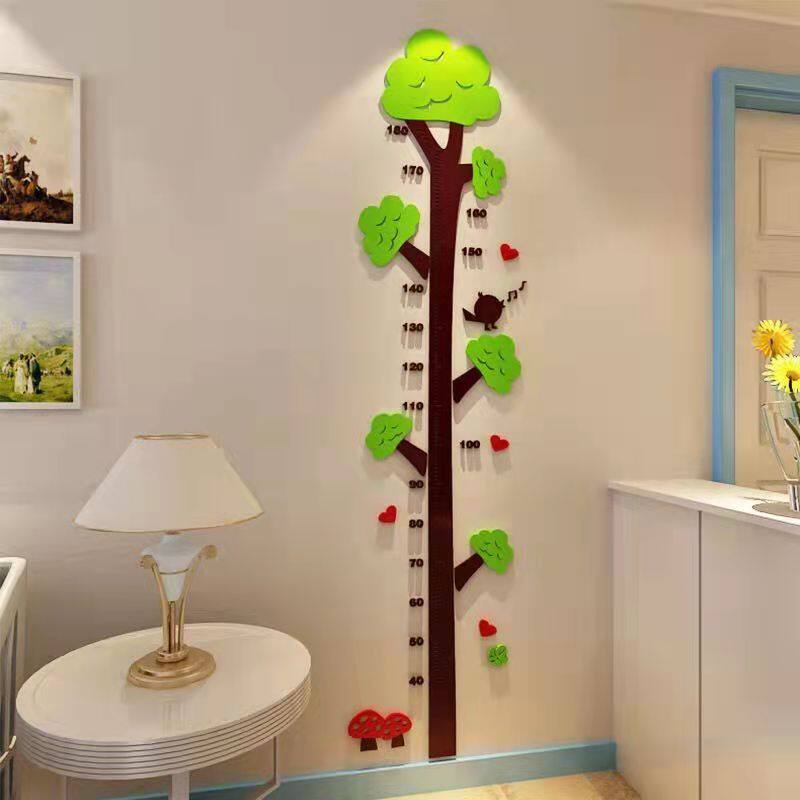 Measuring Height Wall Stickers 3D Acrylic Children Baby Removable Living Room Bedroom Wall Stickers Cute Decoration