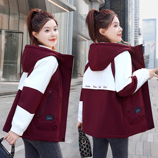 宽松小个子冬季 初冬夹棉冲锋衣女款 秋装 棉服外套短款 棉袄棉衣 新款