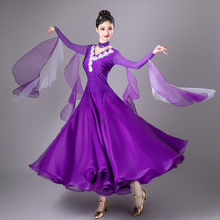 新款摩登舞大摆裙演出服比赛连衣裙华尔兹国标舞比赛舞裙交谊舞裙