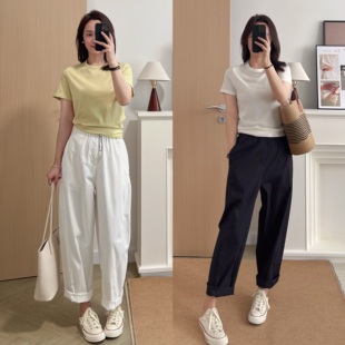 夏季新款【松弛奶奶裤】直筒休闲裤女薄款九分裤宽松慵懒风裤子女