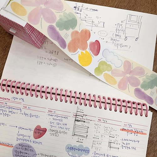 韩系花朵抽拉式咕卡手账装饰贴纸