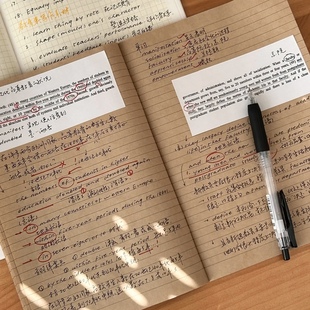 新款纯色横线笔记本A5学生小众高级手账牛皮纸记事本考研日记本子