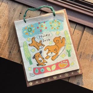 2026年尼泊尔日历小动物涂鸦插画台历年历月历装 饰摆件挂件送礼物