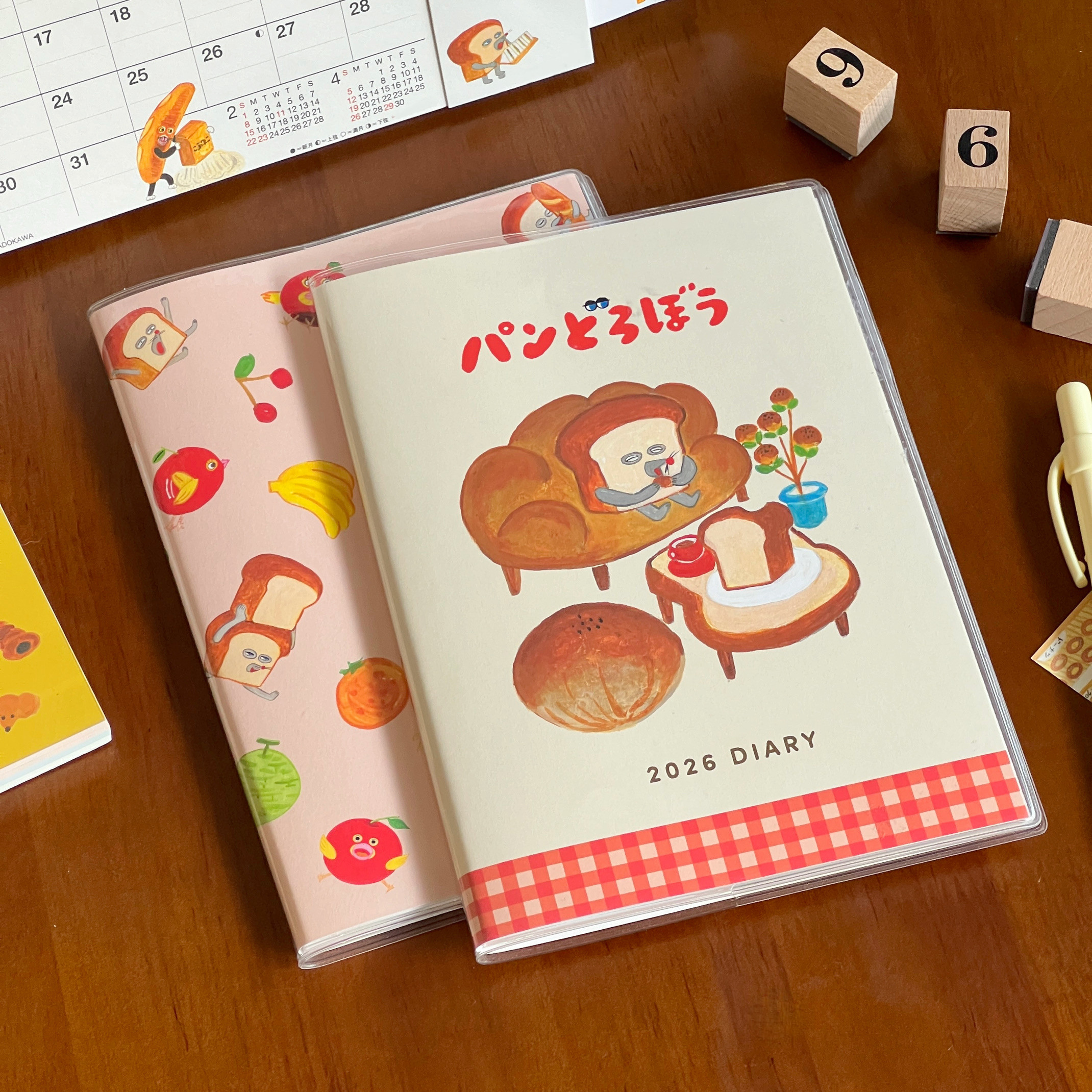 2026年面包小偷B6日程本可爱插画彩页笔记本学生diy手账计划本子