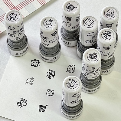 迷你日常生活卡通按压式光敏印章
