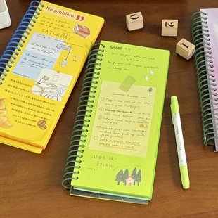 夏日雨林绿彩色内页a6线圈本高颜值创意学生便携笔记本手账日记本