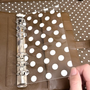 韩系波点透明亚克力活页分隔板a6手帐本内页日记本笔记本加厚挡板