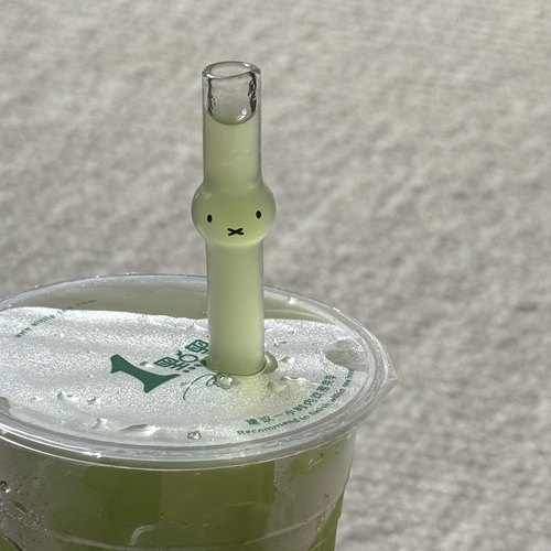 可爱米菲兔玻璃吸管高颜值透明