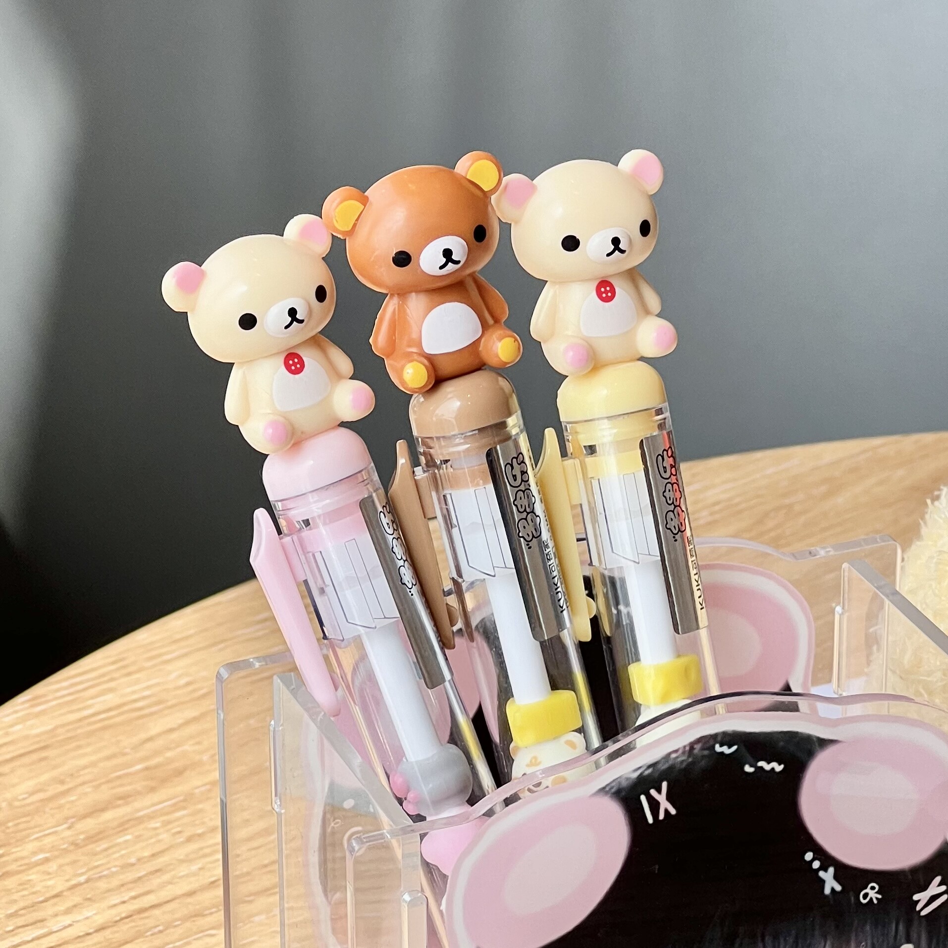 可爱轻松熊串串按动中性笔ins高颜值少女心小学生顺滑刷题签字笔,文具电教/文化用品/商务用品,中性笔,淘宝优惠券,粉丝福利购,淘宝优惠卷