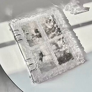 透明水波纹A5水晶活页亚克力卡册3寸小卡爱豆追星高颜值收纳册子