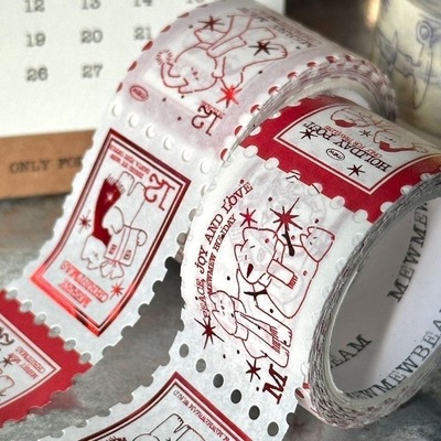 小红书同款圣诞节星星邮票胶带
