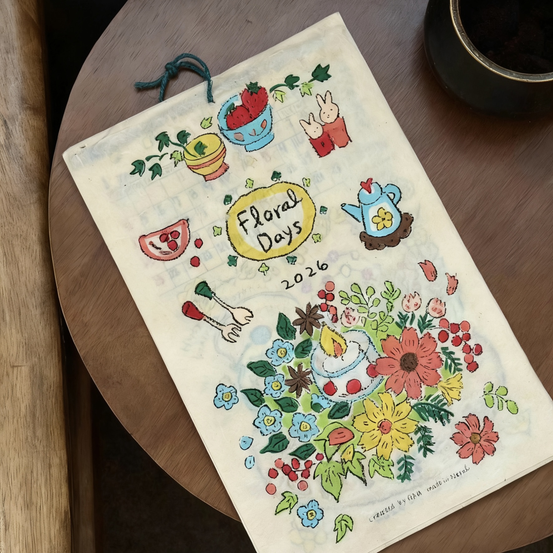 新款2026年尼泊尔挂历涂鸦插画日历年历高颜值月历装饰挂件送礼物