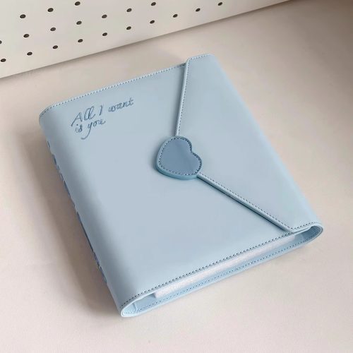 蓝色a5情书牛仔布艺活页卡册