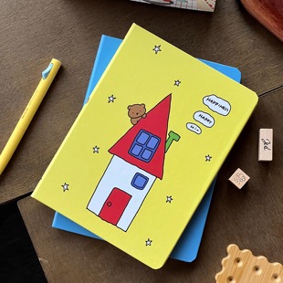原创A5可爱小熊房子硬壳笔记本韩系精致高颜值加厚日记手帐本子