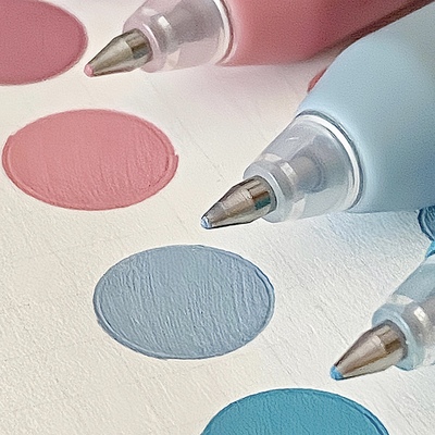 爱好彩色按动中性笔速干大容量