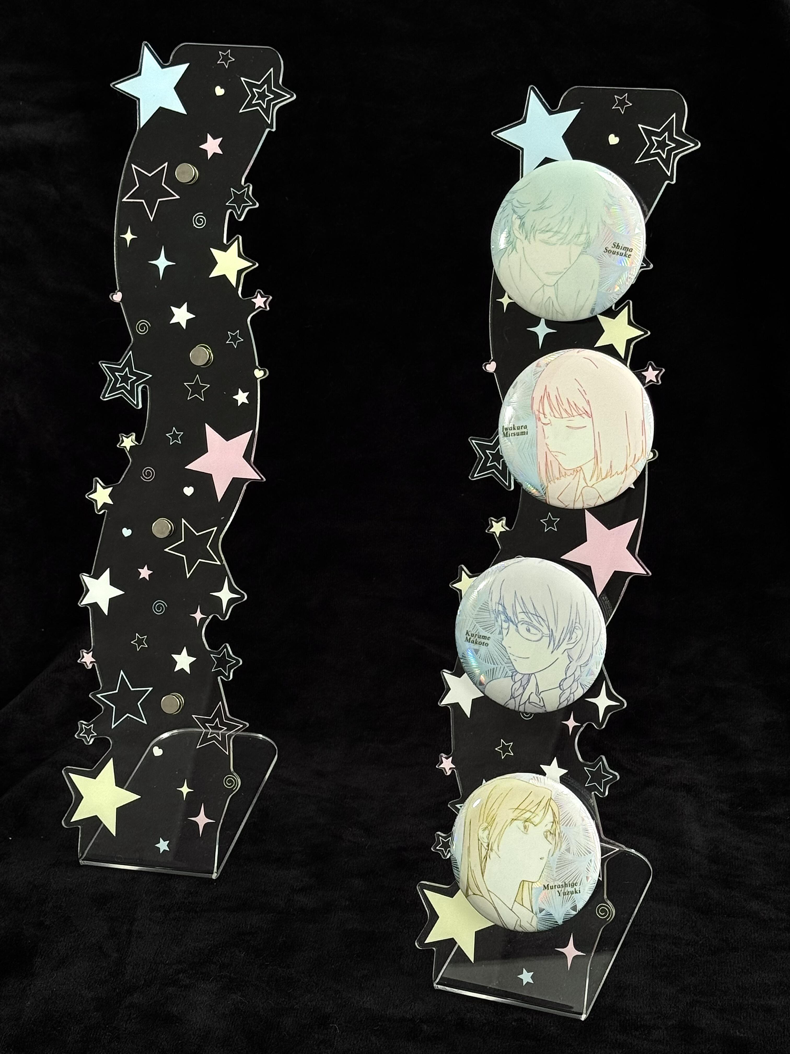 ins星星亚克力吧唧展示架谷美收纳拖可磁吸桌面支架立牌拍照道具