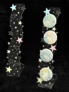 ins星星亚克力吧唧展示架谷美收纳拖可磁吸桌面支架立牌拍照道具