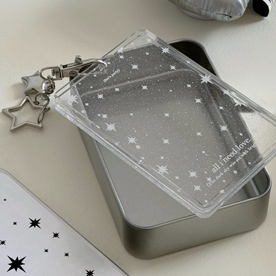 星星闪粉卡套亚克力3寸追星小卡