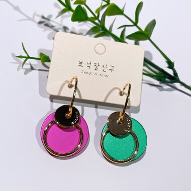 韩版925银针nuance不对称耳环女气质高级感圆圈几何时尚百搭耳饰