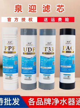 泉迎滤芯10寸净水器纯水机通用三级过滤芯沟槽PP棉椰壳活性炭滤芯