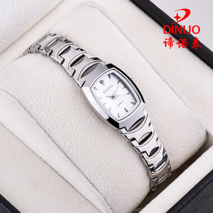 休閑新款 正品 諦諾手表 女士時尚 超薄簡約方形女表 防水鋼帶石英表