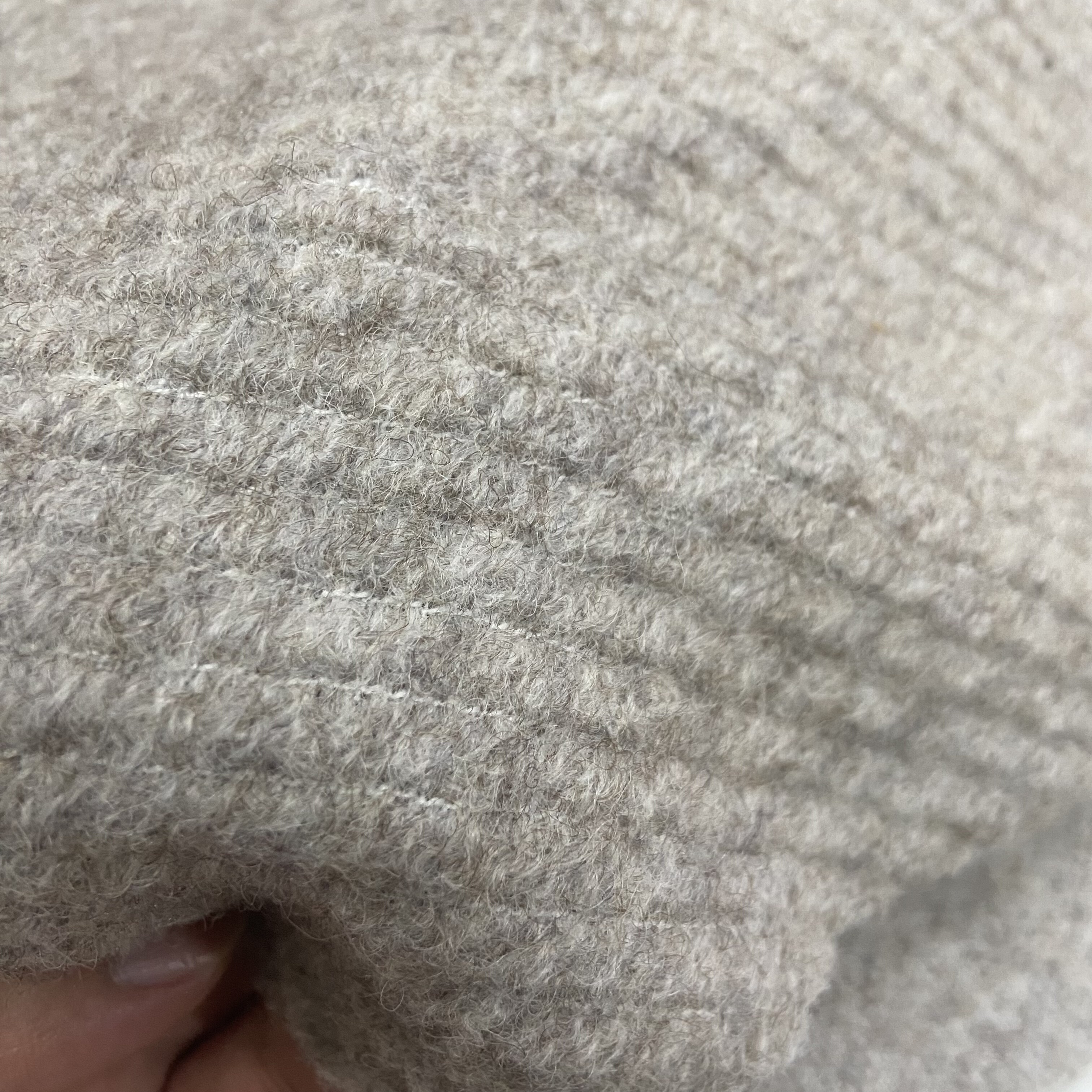 进口米色斜纹圈圈羊毛面料秋冬新款灰色大圈圈外套大衣裙服装布料