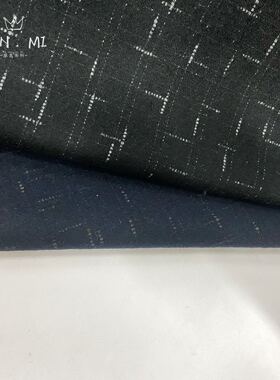 黑色格子面料外套秋冬西装布料